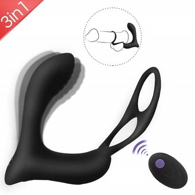 3 in una radio maschio 400mah telecomandato di Ring Vibrator Personalised Butt Plug