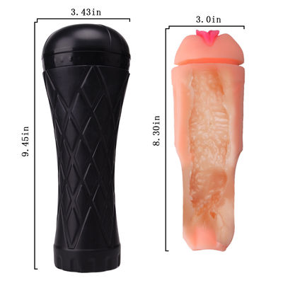La masturbazione maschio realistica del TPE dell'ABS gioca 24cm Vaginalle orale