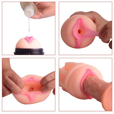 La masturbazione maschio realistica del TPE dell'ABS gioca 24cm Vaginalle orale
