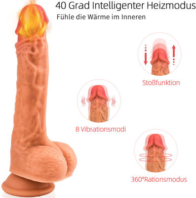 Dildo di vibrazione girante senza fili di Honey Sex Toys 23cm del riscaldamento