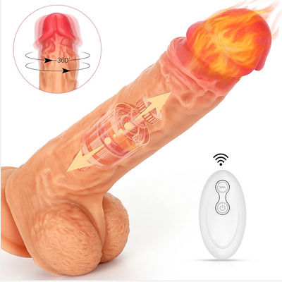 Dildo di vibrazione girante senza fili di Honey Sex Toys 23cm del riscaldamento