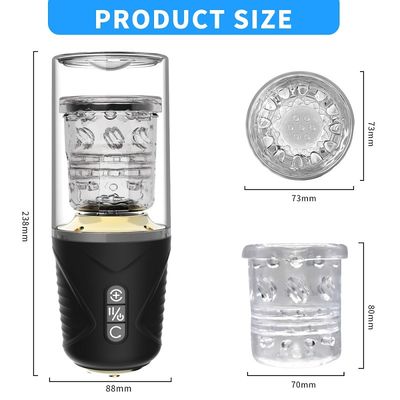 Tazza della masturbazione del vibratore 300rpm della tazza di aspirazione dell'ABS del TPE per gli uomini