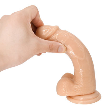 Giocattolo realistico 22cm Crystal Dick For Women del sesso del dildo della tazza di aspirazione