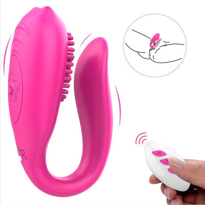 Stimolatore a forma di U del clitoride del vibratore del sesso del punto G senza fili erotico del giocattolo