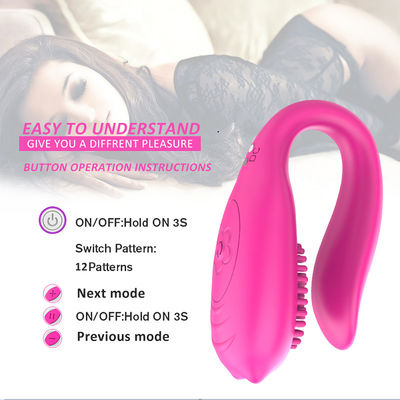 Stimolatore a forma di U del clitoride del vibratore del sesso del punto G senza fili erotico del giocattolo