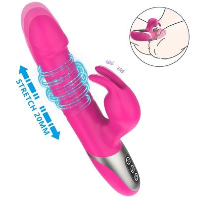 Lingua Clitoral dello stimolatore 215mm del coniglio telescopico che lecca i giocattoli del sesso
