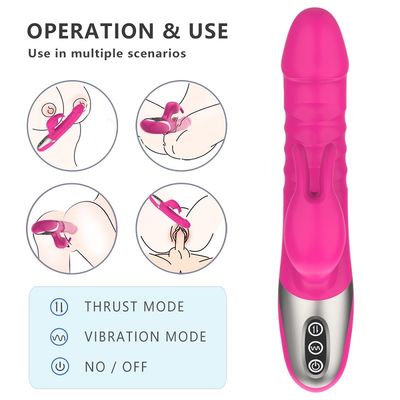 Lingua Clitoral dello stimolatore 215mm del coniglio telescopico che lecca i giocattoli del sesso