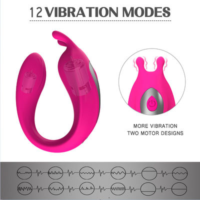 9 massaggiatore a forma di U del punto G di tipo C del vibratore 18.7cm delle coppie di frequenza