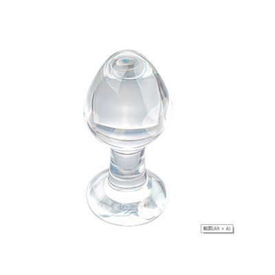 giocattoli di vetro del sesso anale della spina di estremità di 8.6cm trasparenti per il sexshop degli adulti