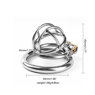 I giocattoli del sesso degli uomini di acciaio inossidabile drizzano Chastity Cage Male Chastity Device 50mm