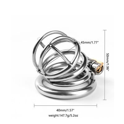 I giocattoli del sesso degli uomini di acciaio inossidabile drizzano Chastity Cage Male Chastity Device 50mm
