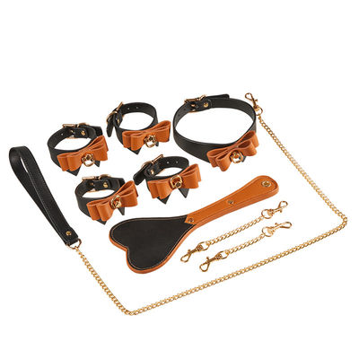 9Pcs rivestono di pelle la schiavitù del feticcio del sesso di MP ammanettano il bavaglio Whip Rope del collare dei morsetti del capezzolo