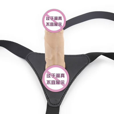 Il sesso del dildo LGBT del doppio della carne gioca la cinghia sul pene 10cm per le coppie