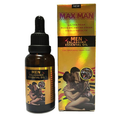 Uomo dorato di MAXMAN che ingrandice l'ingrandimento 50ml del pene dell'olio essenziale