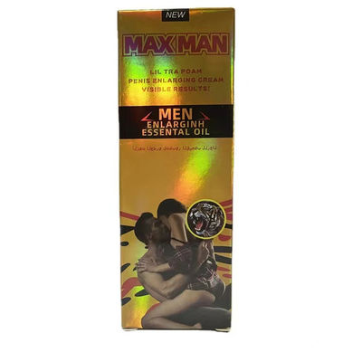 Uomo dorato di MAXMAN che ingrandice l'ingrandimento 50ml del pene dell'olio essenziale